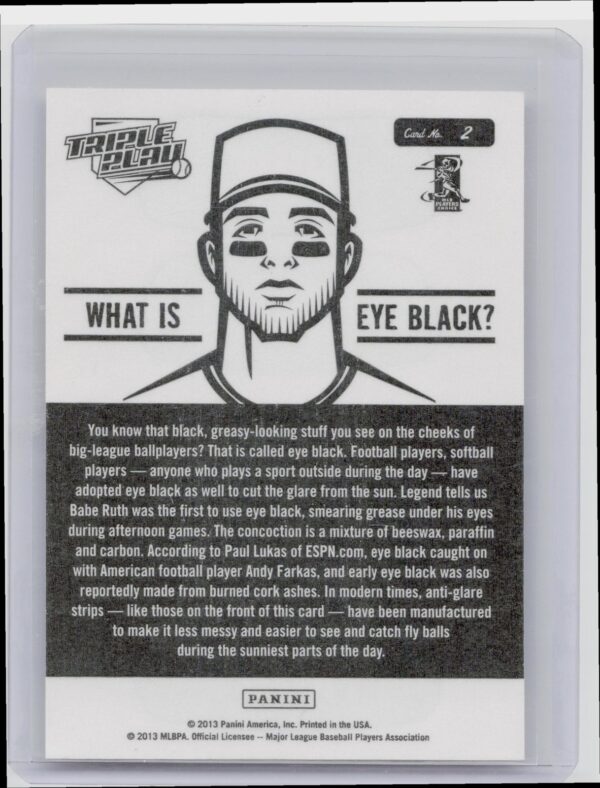 2013 Panini Triple Play Mike Trout #2 Angels Eye Black - Image 3