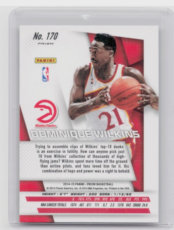 2014-15 Prizm Dominique Wilkins #170 Hawks - Image 3