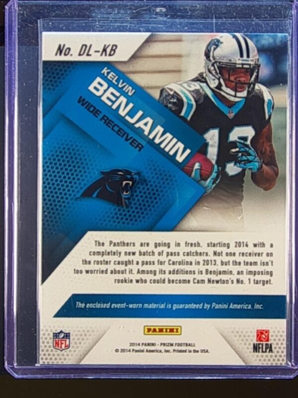 2014 Prizm Kelvin Benjamin JSY #DL-KB Panthers Dirty Laundry - Image 3
