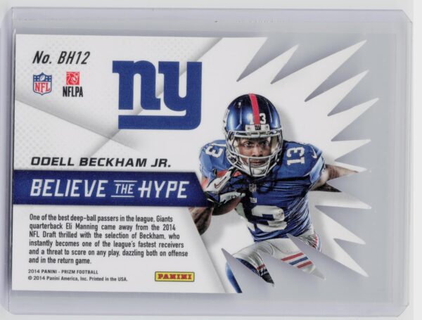 2014 Prizm Odell Beckham Jr. #BH12 Giants Believe The Hype - Image 3