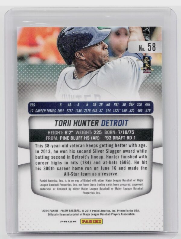 2014 Prizm Torii Hunter Prizms Camo #58 Tigers - Image 3
