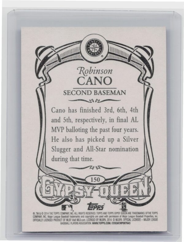 2014 Topps Gypsy Queen Robinson Cano Framed Blue SN499 #150 Mariners - Image 3