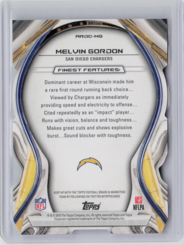 2015 Finest Melvin Gordon #ARDC-MG Chargers Atomic Refractor Rookie Die Cuts - Image 3