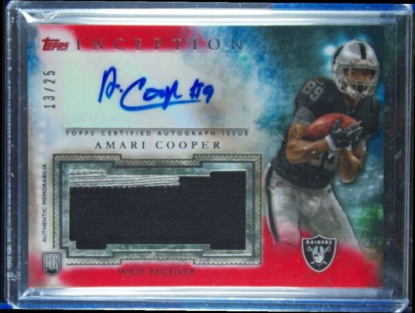 2015 Topps Inception Amari Cooper AU SN25 MEM #AJP-AC Raiders Autographed Jumbo