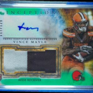 2015 Topps Inception Vince Mayle AU SN125 MEM #AJP-VM Browns Autographed Jumbo P