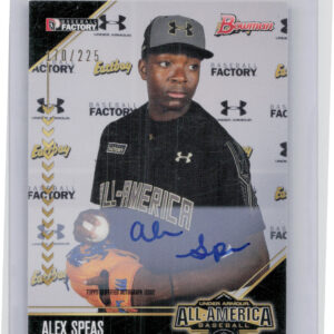 2016 Bowman Draft Alex Speas AU SN225 #UAA-17 American Under Armour All America