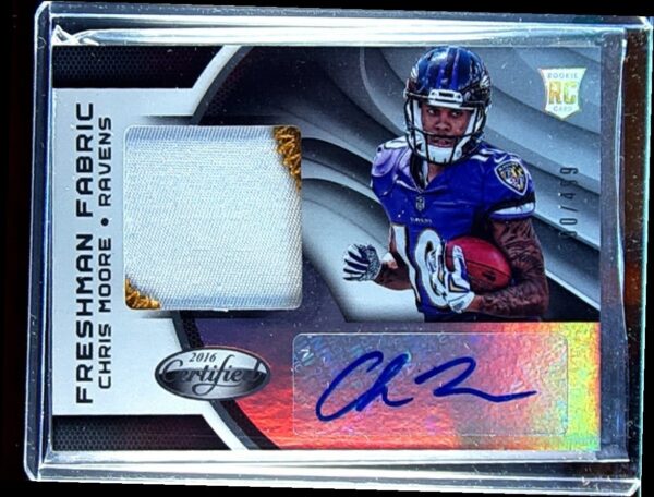 2016 Certified Chris Moore JSY AUTO RC /499 #223 Ravens