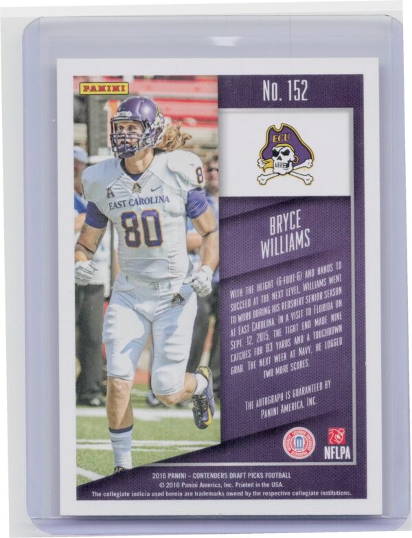2016 Contenders Draft Picks Bryce Williams Auto #152 Pirates - Image 3