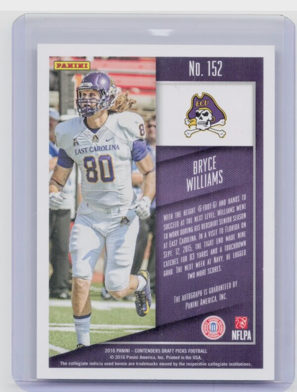 2016 Contenders Draft Picks Bryce Williams Auto #152 Pirates - Image 3