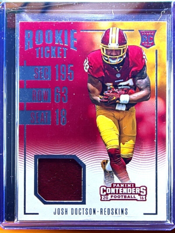 2016 Panini Contenders Josh Doctson MEM #25 Redskins Rookie Ticket Swatches Vert