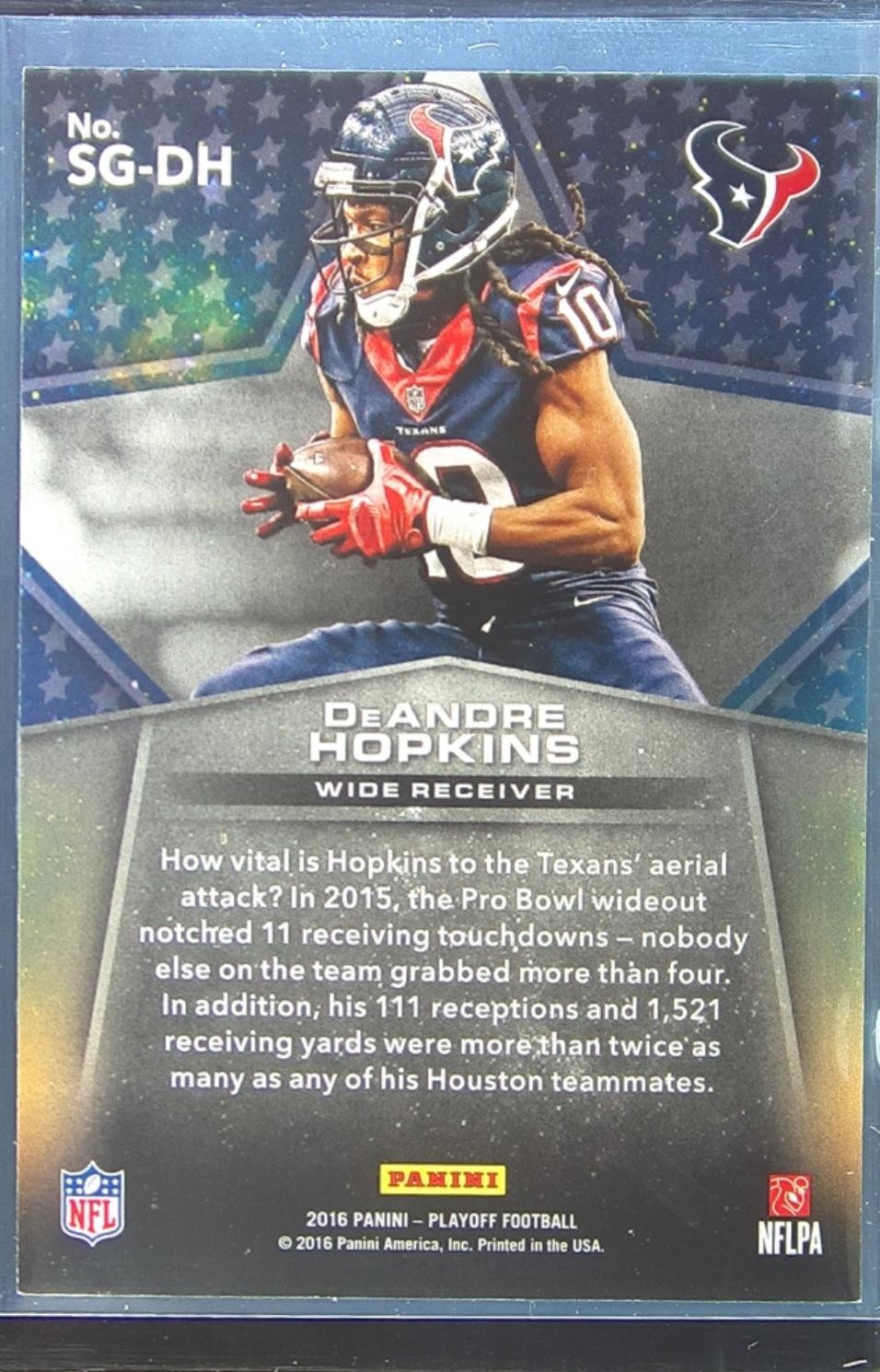 2016 Playoff DeAndre Hopkins /199 #SG-DH Texans Star Gazing Kickoff - Image 3
