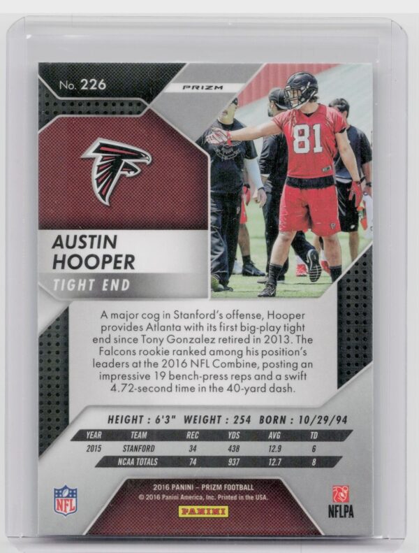 2016 Prizm Austin Hooper Prizm #226 Falcons - Image 3
