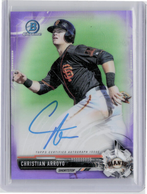 2017 Bowman Christian Arroyo AU SN250 #CPA-CHR Giants Chrome Prospect Autographs