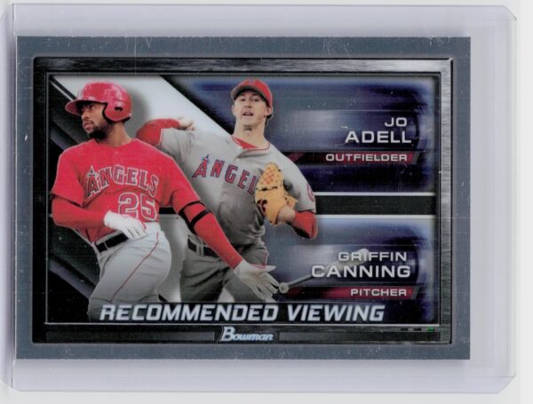 2017 Bowman Draft Jo Adell / Griffin Canning #RV-LAA Angels Recommended Viewing
