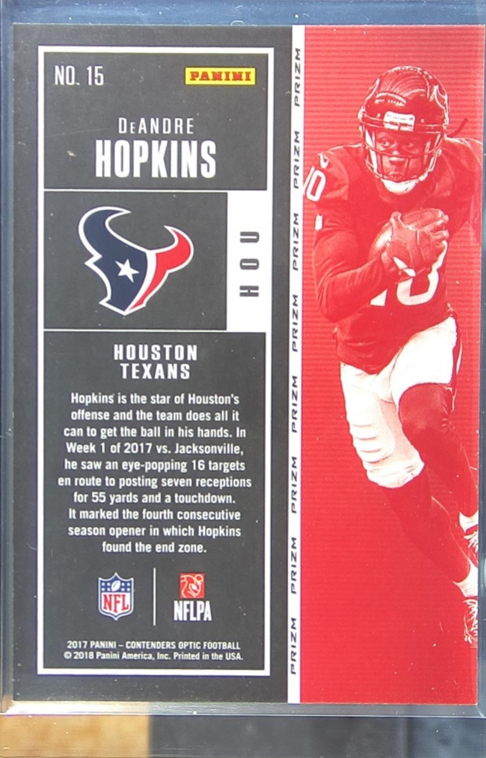 2017 Contenders Optic DeAndre Hopkins #15 Texans - Image 3