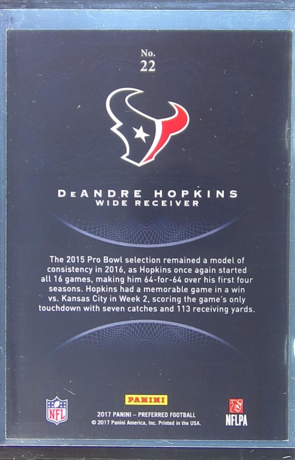 2017 Crown Royale DeAndre Hopkins Pink /249 #22 Texans - Image 3
