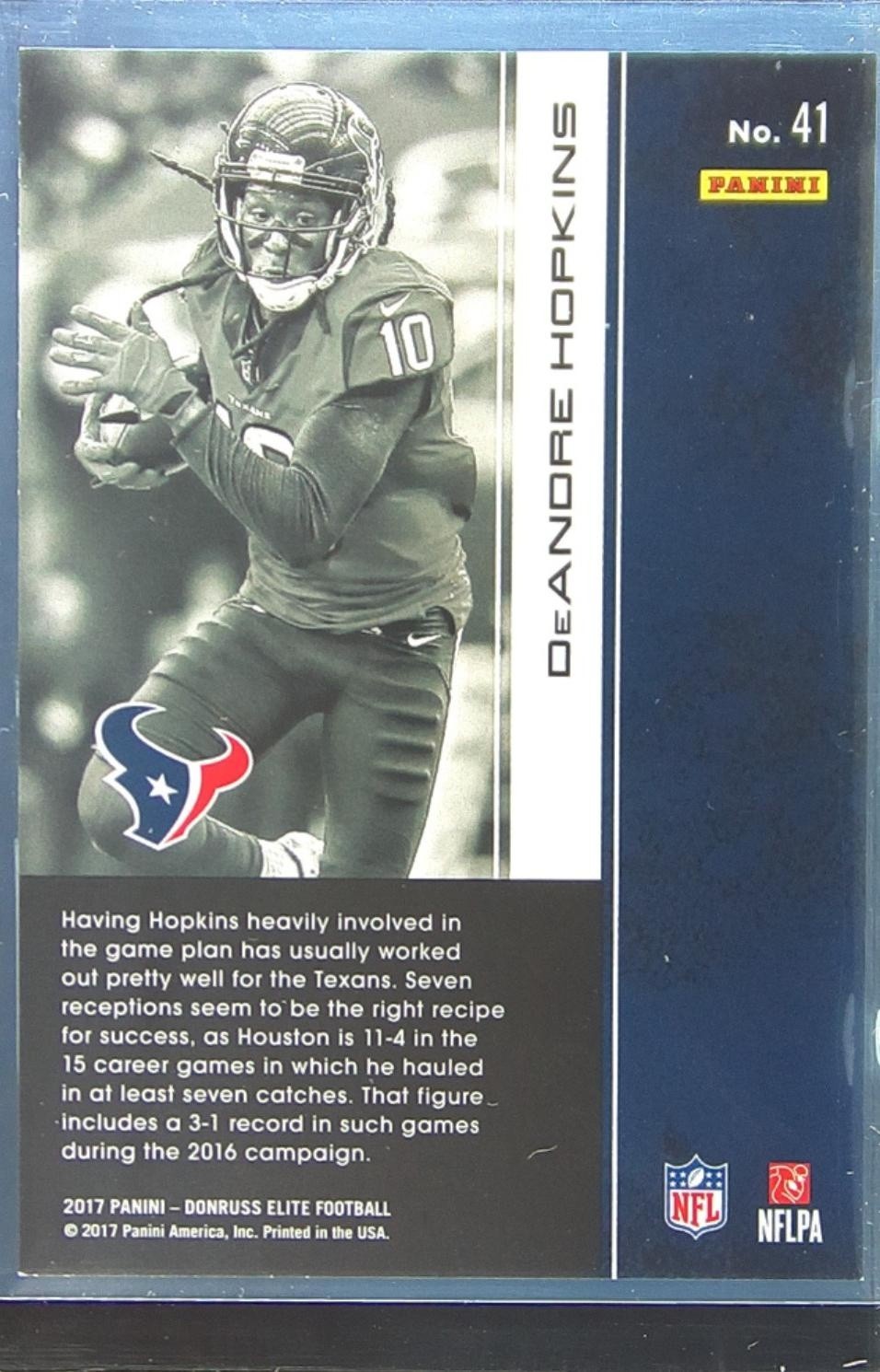 2017 Donruss Elite DeAndre Hopkins Purple /99 #41 Texans - Image 3