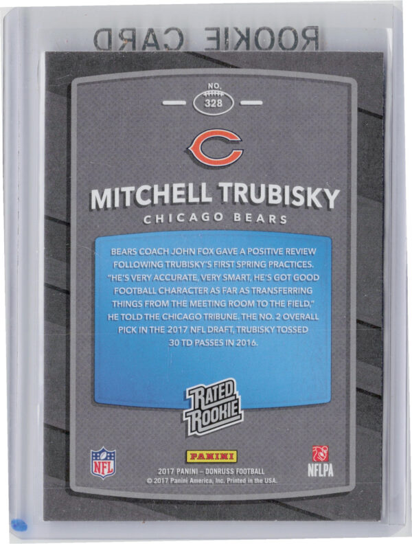 2017 Donruss Mitchell Trubisky RC #328 Bears - Image 3