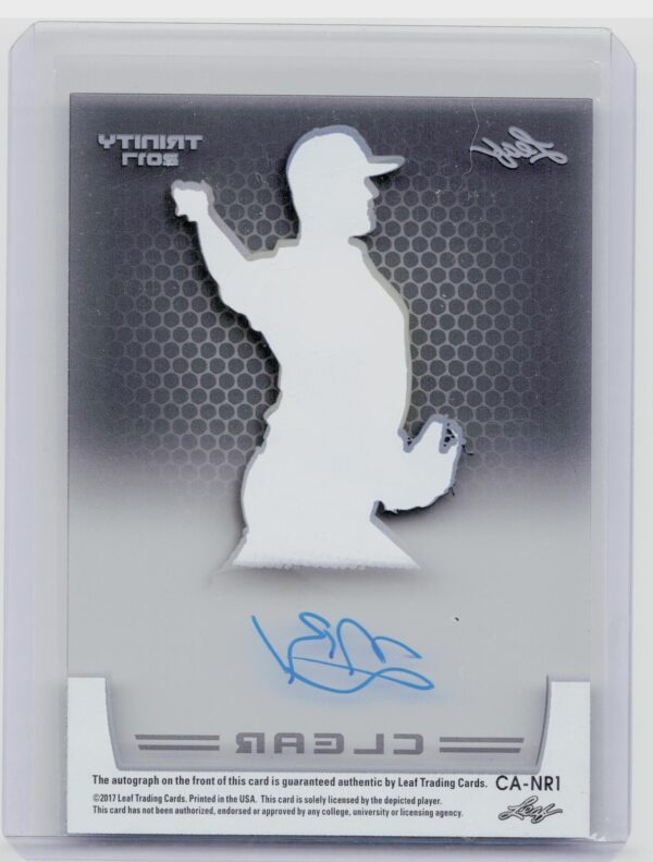 2017 Leaf Trinity Norge Ruiz Auto #CA-NR1 Athletics Clear Autographs Gray - Image 3