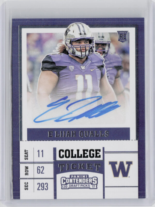 2017 Panini Contenders Draft Picks Elijah Qualls #236 Huskies