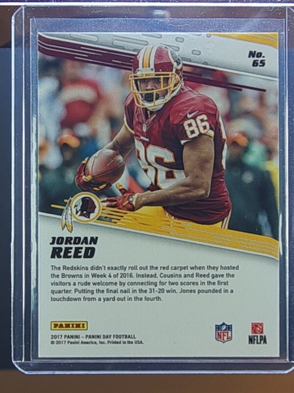 2017 Panini Day Jordan Reed Cracked Ice SN25 #65 Redskins - Image 3