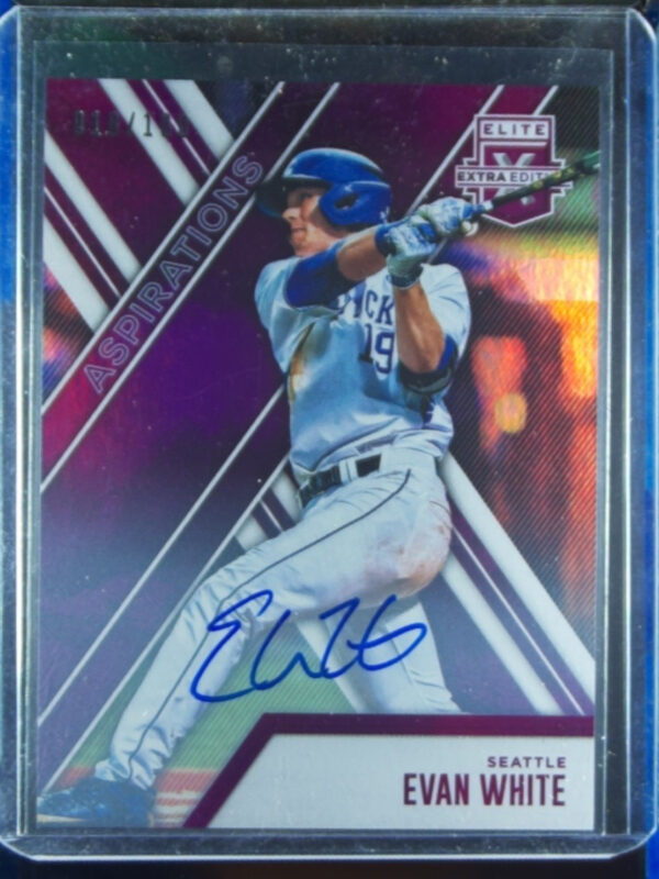 2017 Panini Elite Extra Edition Evan White AU SN100 #17 Mariners Autographs Aspi