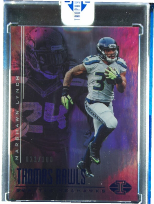 2017 Panini Illusions Marshawn Lynch / Thomas Rawls Blue SN100 #25 Seahawks