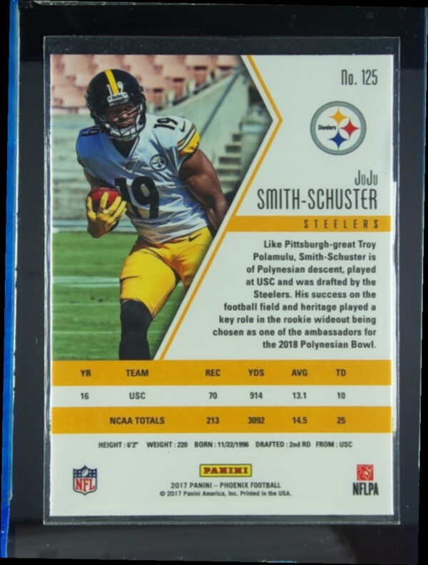 2017 Panini Phoenix JuJu Smith-Schuster RC #125 Steelers - Image 3