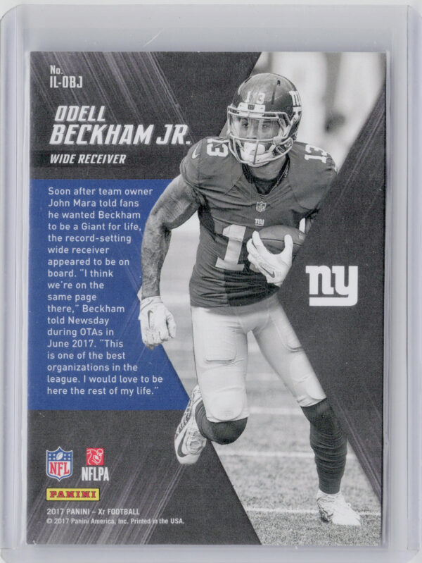 2017 Panini XR Odell Beckham Jr. SN99 #IL-OBJ Giants Illustrious - Image 3