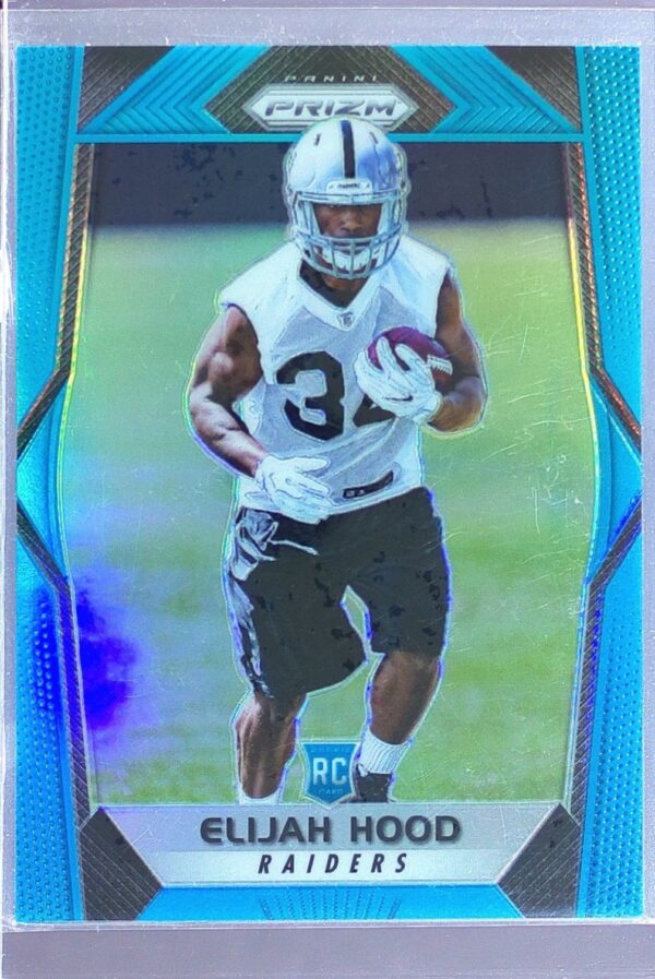 2017 Prizm Elijah Hood Prizm Light Blue /199 RC #300 Raiders