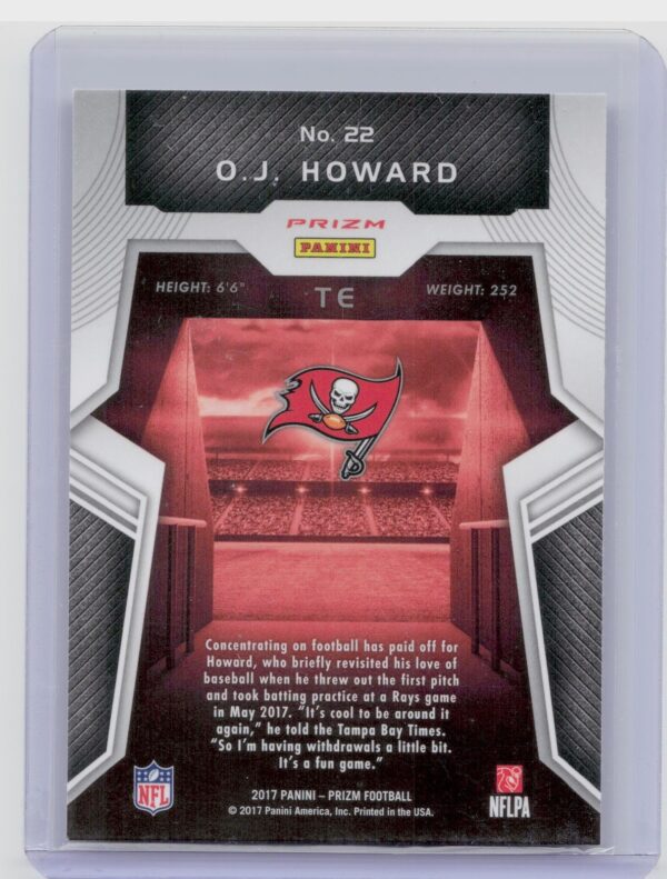 2017 Prizm O.J. Howard #22 Buccaneers Rookie Introductions Prizm - Image 3