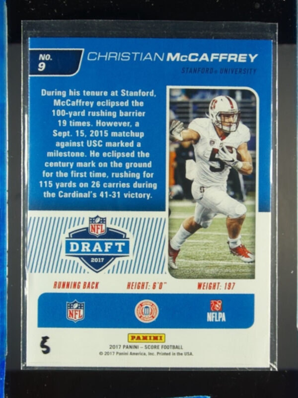 2017 Score Christian McCaffrey #9 Cardinal NFL Draft - Image 3