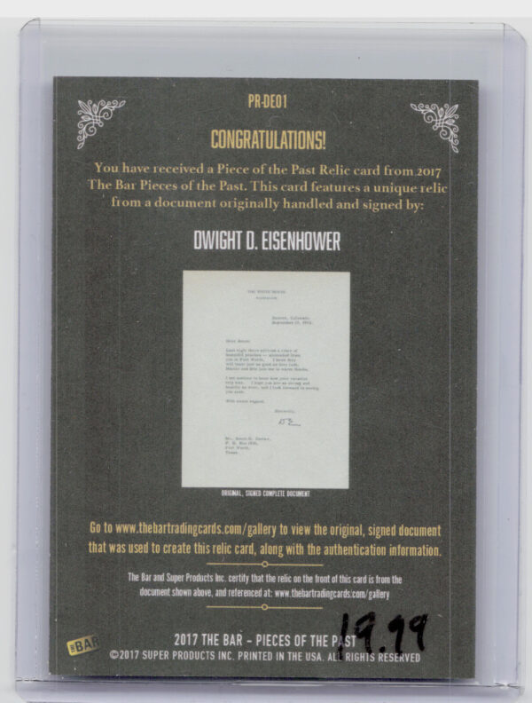 2017 The Bar Pieces of the Past:  Dwight D. Eisenhower   PR-DE01 - Image 3