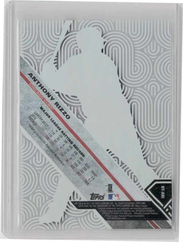 2017 Topps High Tek Anthony Rizzo Vertical Waves #HT-ARI Cubs - Image 3