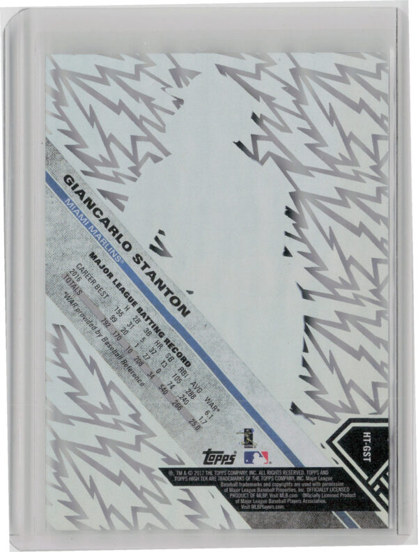 2017 Topps High Tek Giancarlo Stanton Lightning #HT-GST Marlins - Image 3