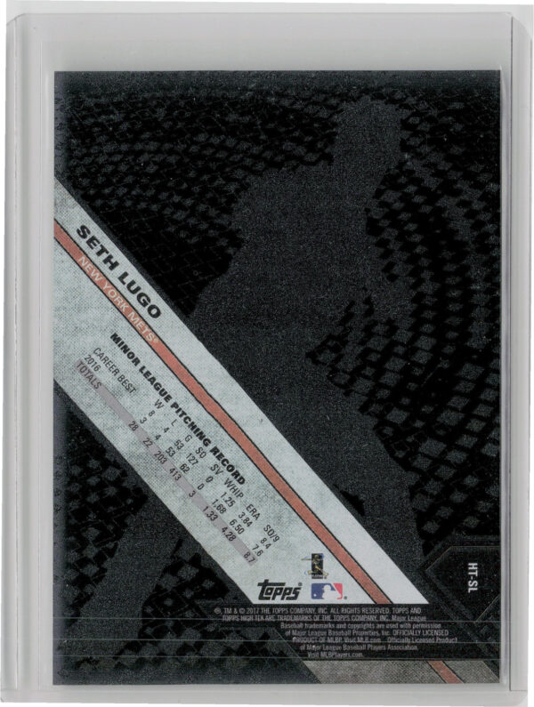2017 Topps High Tek Seth Lugo Blackout #HT-SL Mets - Image 3
