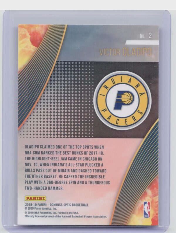 2018-19 Donruss Optic Victor Oladipo #2 Pacers All Clear for Takeoff - Image 3