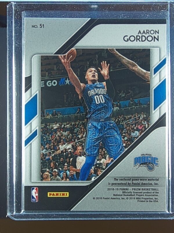 2018-19 Prizm Aaron Gordon JSY #51 Magic Sensational Swatches - Image 3