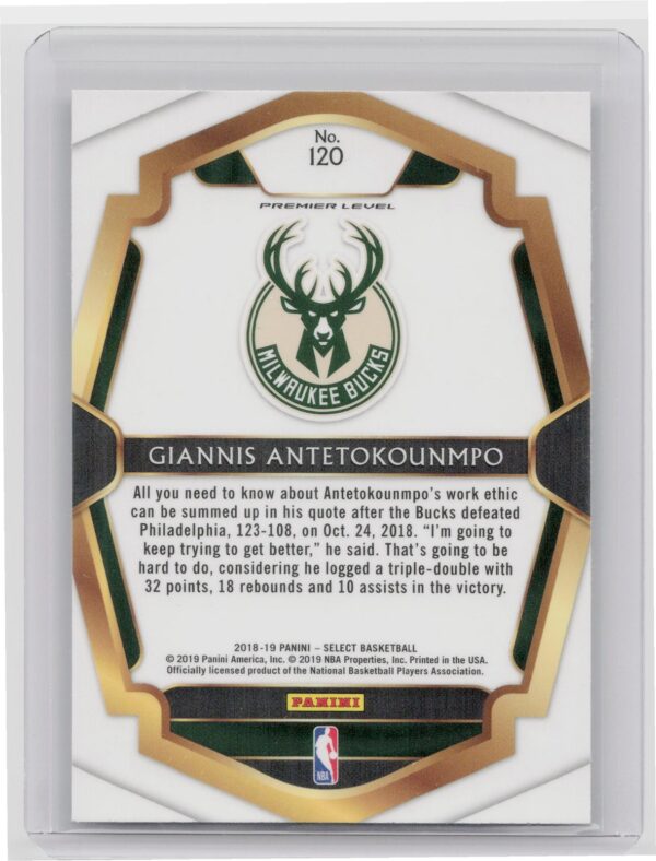 2018-19 Select Giannis Antetokounmpo #120 Bucks - Image 3
