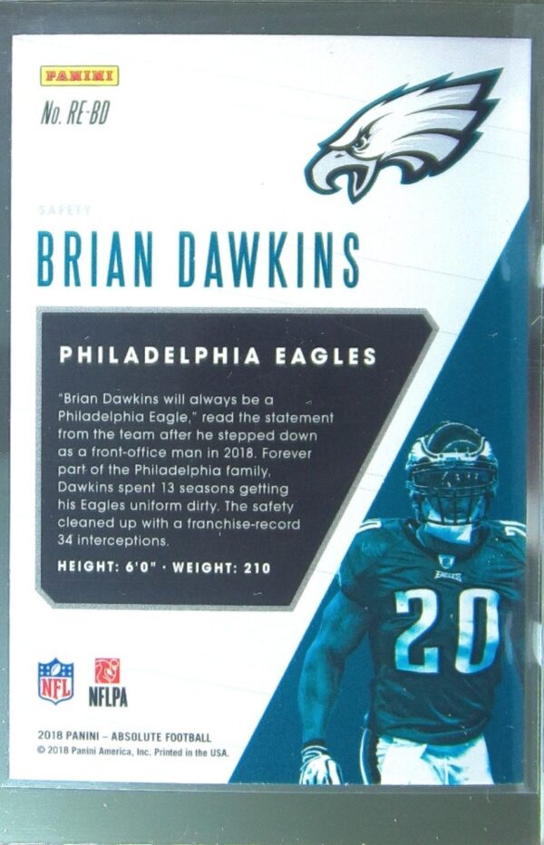 2018 Absolute Brian Dawkins #RE-BD Eagles Revolutionaries Spectrum Gold - Image 3