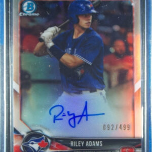 2018 Bowman Chrome Riley Adams AU SN499 #BCPA-RAD Jays Prospects Autographs Refr