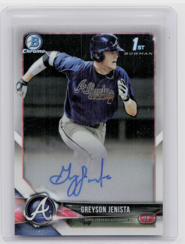 2018 Bowman Draft Greyson Jenista AU #CDA-GJ Braves Chrome Draft Pick Autographs