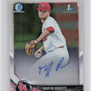 2018 Bowman Draft Griffin Roberts AU #CDA-GRO Cardinals Chrome Draft Pick Autogr