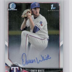 2018 Bowman Draft Owen White AU #CDA-OW Rangers Chrome Draft Pick Autographs