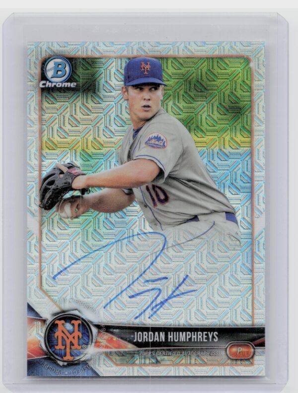 2018 Bowman Jordan Humphreys AU #BMA-JHU Mets Chrome Mega Autographs