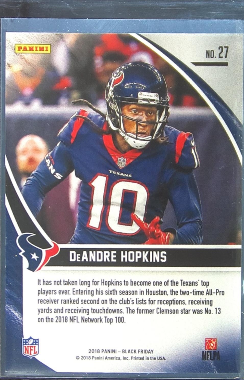 2018 Panini Black Friday DeAndre Hopkins Cracked Ice /25 #27 Texans - Image 3