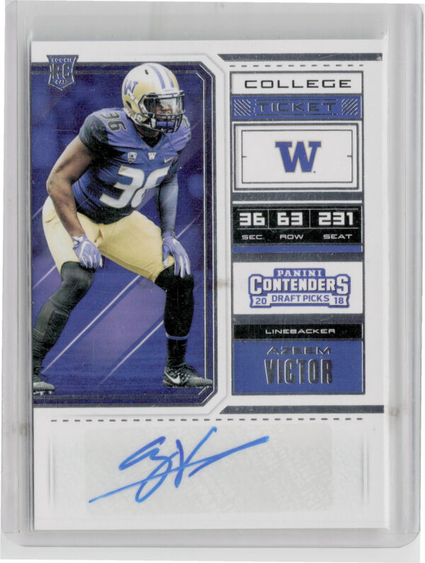 2018 Panini Contenders Draft Picks Azeem Victor AU #238 Huskies
