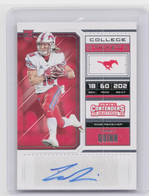 2018 Panini Contenders Draft Picks Trey Quinn AU #128 Mustangs
