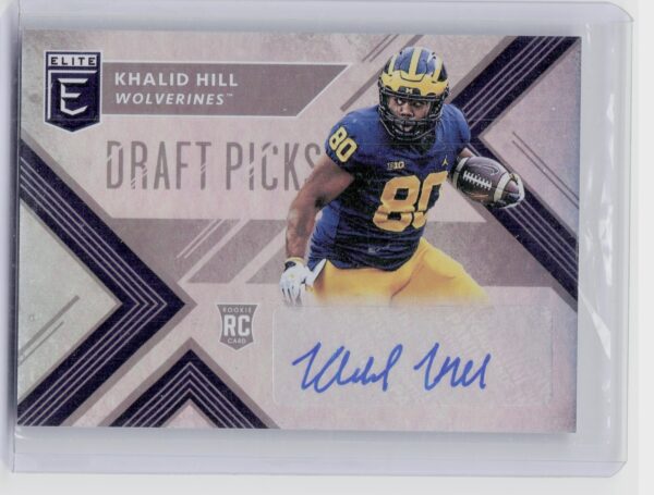 2018 Panini Elite Draft Picks Khalid Hill AU #186 Wolverines Draft Picks Autogra