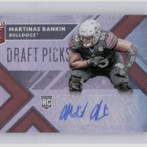 2018 Panini Elite Draft Picks Martinas Rankin #266 Bulldogs Draft Picks Autograp